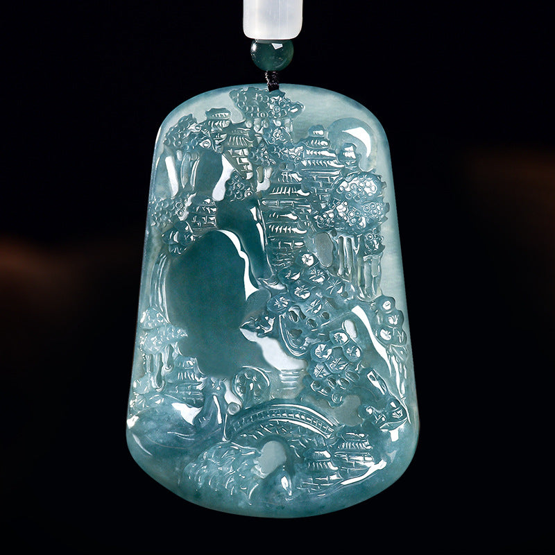 Landscape Jade Pendant-Live Calmly and Move Forward Steadily