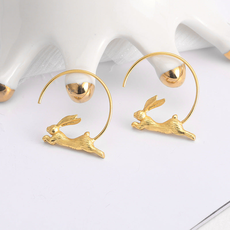 Leaping Rabbit Hoop Earrings-A Little Leap Forward