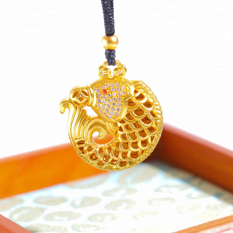 Koi Fish Lucky Pendant Rope Necklace