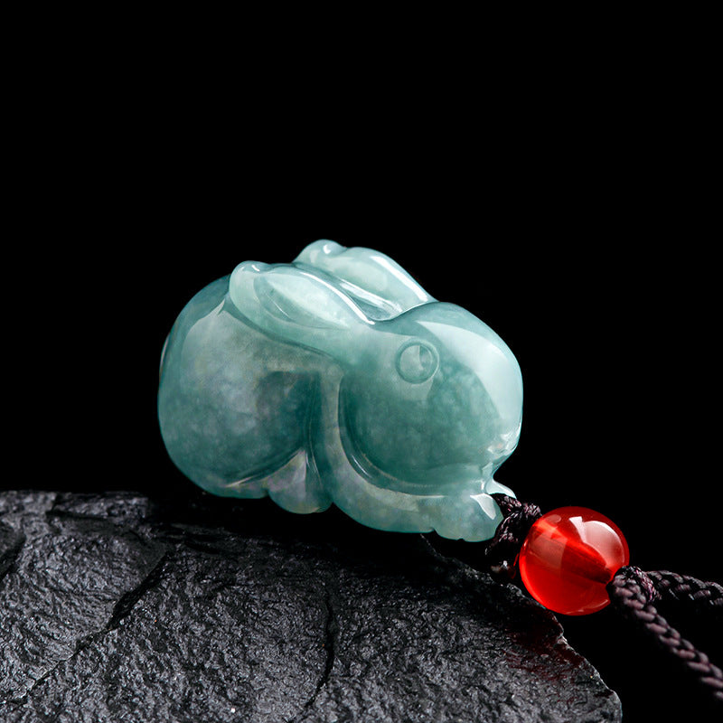 Gentle Fortune Jade Rabbit Pendant Necklace