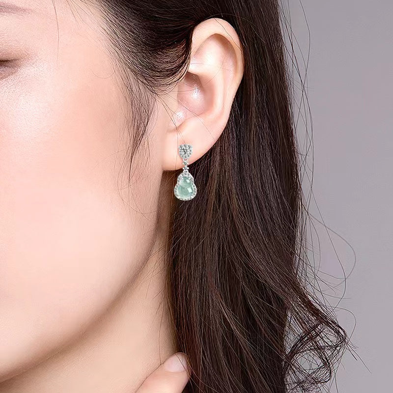 Calabash Ice Jade Earrings