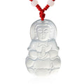 White Chalcedony Guan Yin Buddha Pendant Necklace
