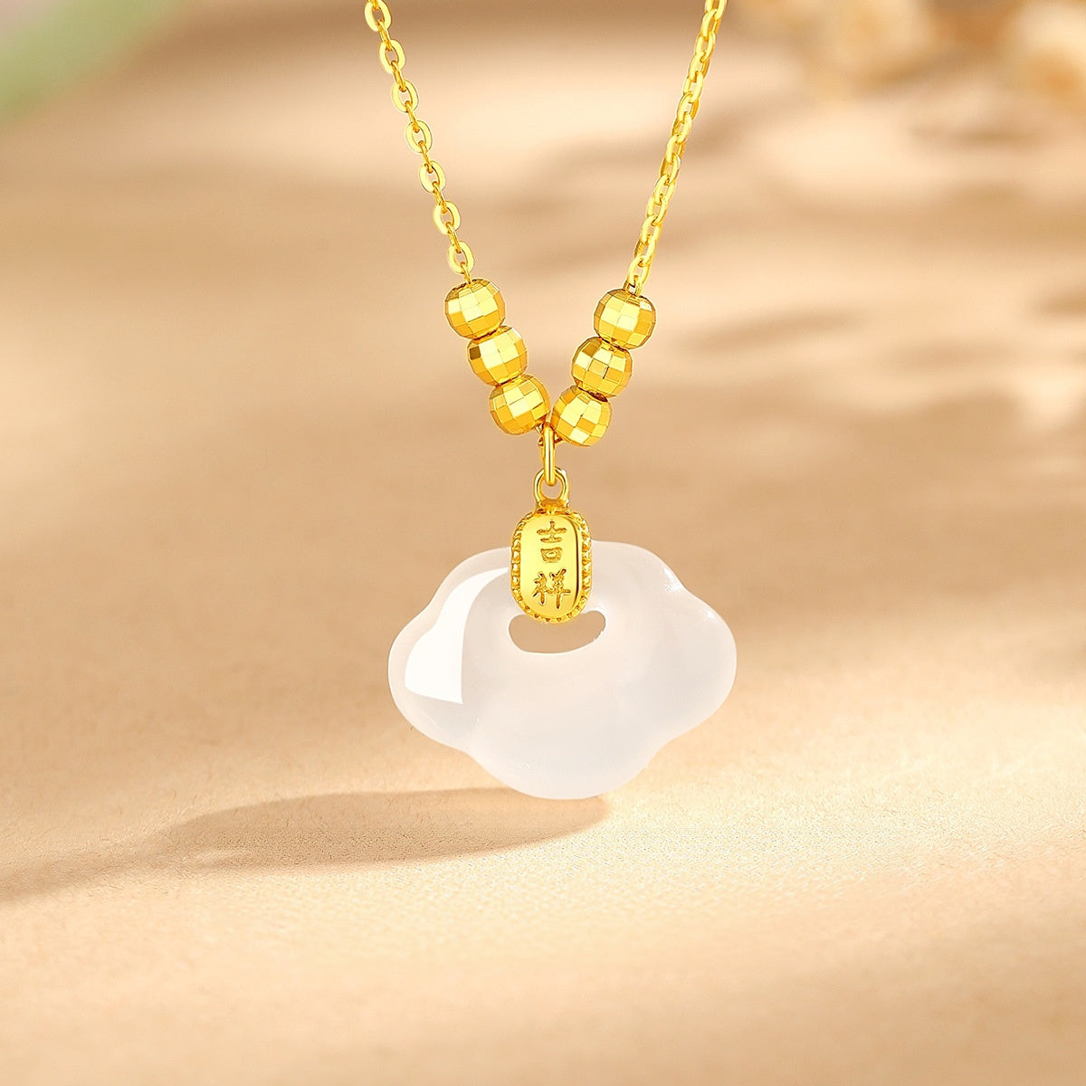 White Jade Ruyi Pendant Necklace