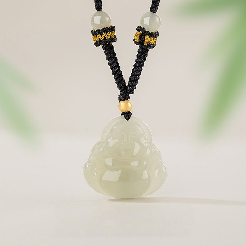 Laughing Buddha Nephrite Jade Pendant-Room for Joy
