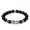 Mystic Guardian Pixiu Obsidian Bracelet in 999 Fine Silver