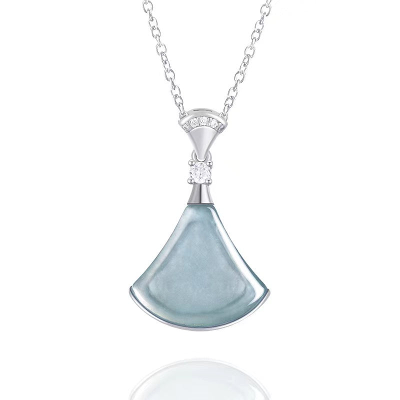 Blue Ice Jade Cv Crystal Necklace-Protection & Inner Peace