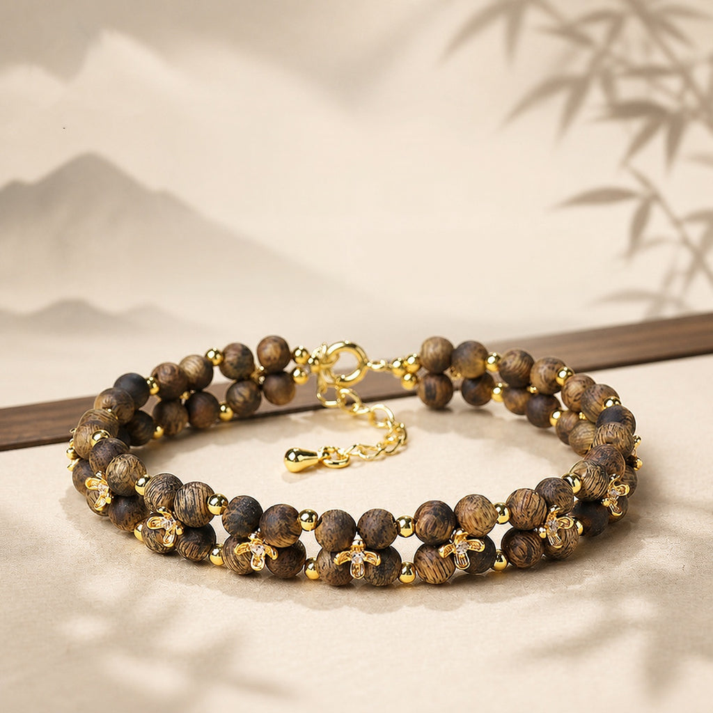 Agarwood Osmanthus Double-Row Bracelet-Heirloom Grace