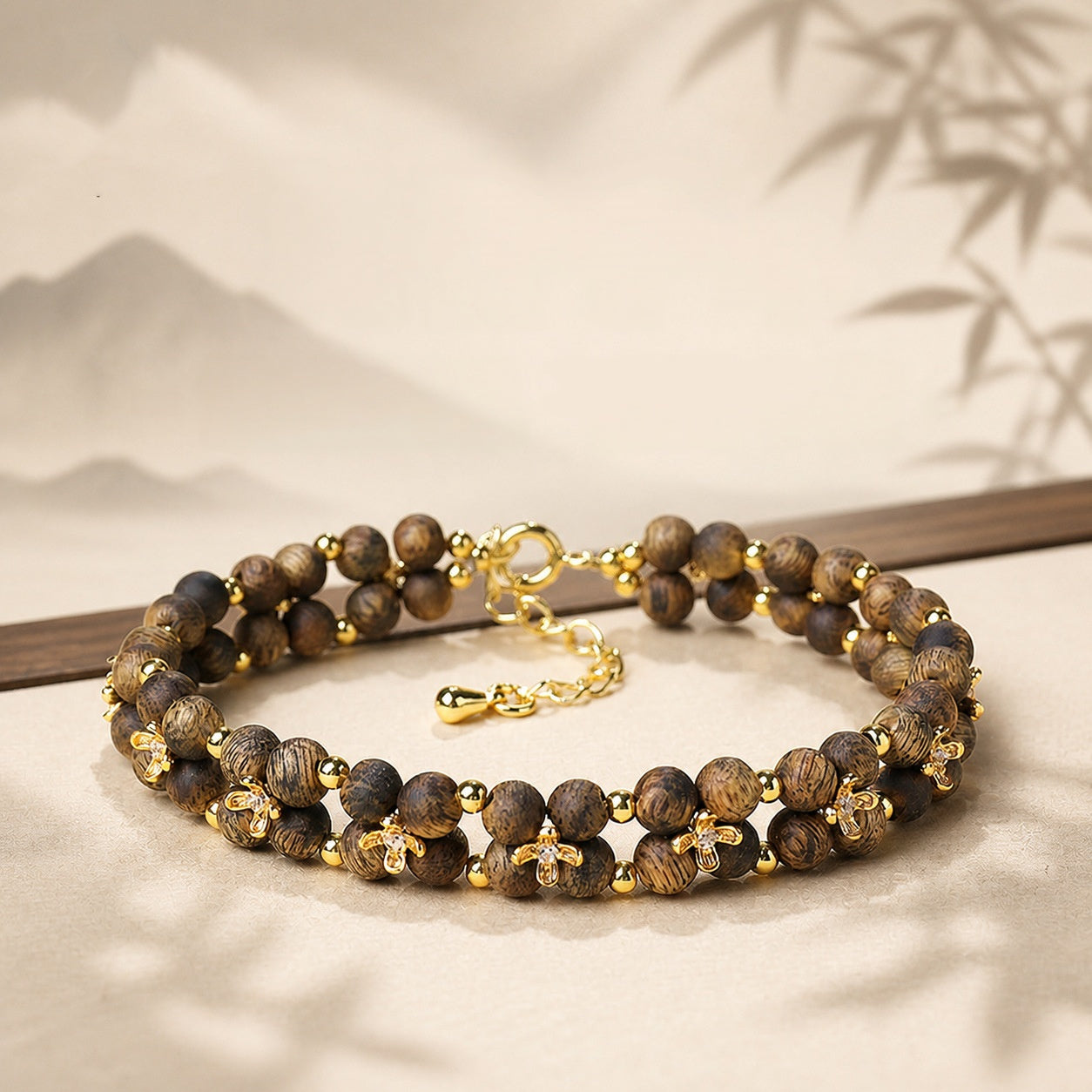 Agarwood Osmanthus Double-Row Bracelet-Heirloom Grace