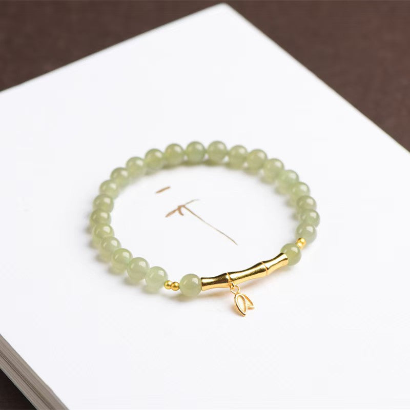 Wealth Bamboo Jade Beads Bracelet-Prosperity Luck