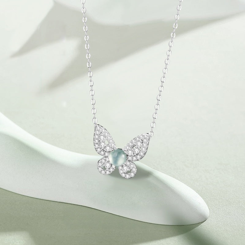 Butterfly Jadeite Sterling Silver Necklace-A Little Room to Dream