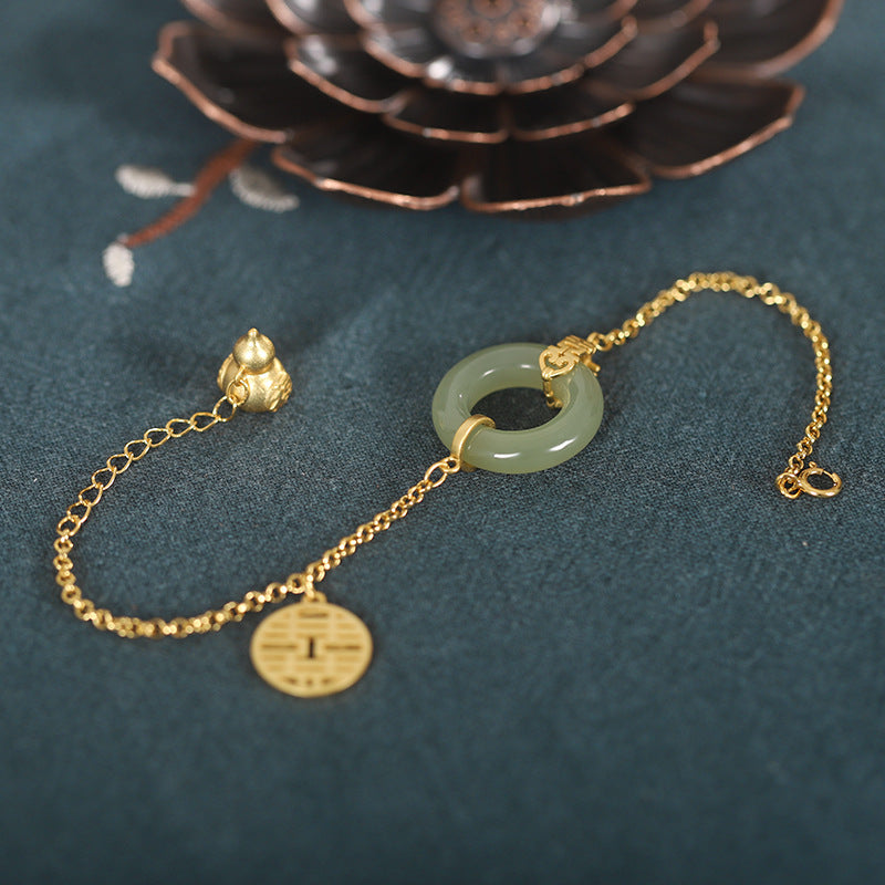 Double Happiness Nephrite Jade Bracelet-Shared Joy