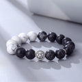 Awakening Lion 999 Fine Silver Snowflake Obsidian Bracelet-Auspicious Energy