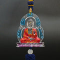 Cosmic Light Buddha Car Hanging Ornament – Handcrafted Liuli Crystal Protection for Safe Travels