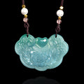 Fortune Bloom Protection Ruyi Jade Pendant Necklace-Emerald Ruyi Guardian