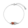 925 Silver Red Agate Pixiu Lucky Bracelet