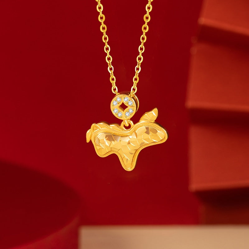 Horse and Coin Sterling Silver Necklace-Prosperity on Its Way