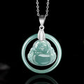 Laughing Buddha White Jade Necklace-Divine Mind