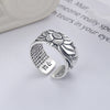 Lotus Carved Sterling Silver Ring – Heart Sutra Engraved Design
