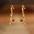Grace with Strength-Bamboo Red Agate Drop Earrings