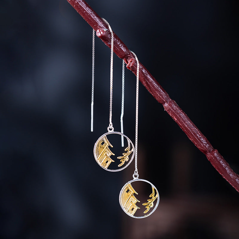 Mountain Cottage Threader Earrings-Tranquil Retreat