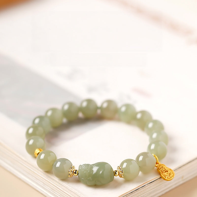Hetian Jade Pixiu Bracelet-Steady Fortune