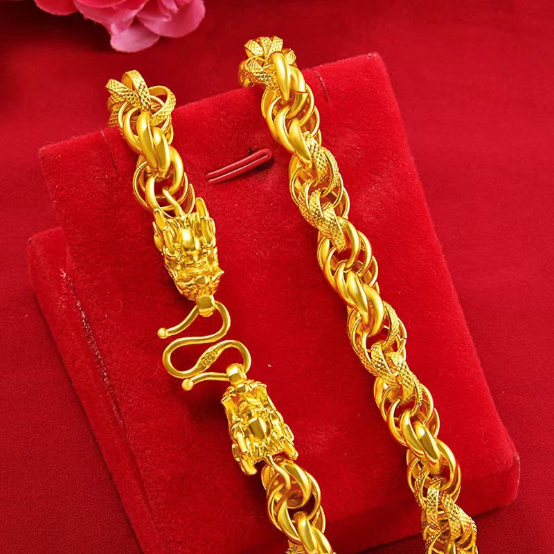 Bold Presence-Double Dragon Head Rope Chain Necklace