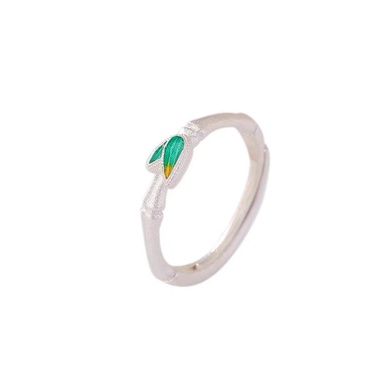 Lucky Bamboo Silver Ring-Prosperity Longevity