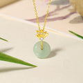 Lotus Nephrite Jade Necklace-Purity in Bloom