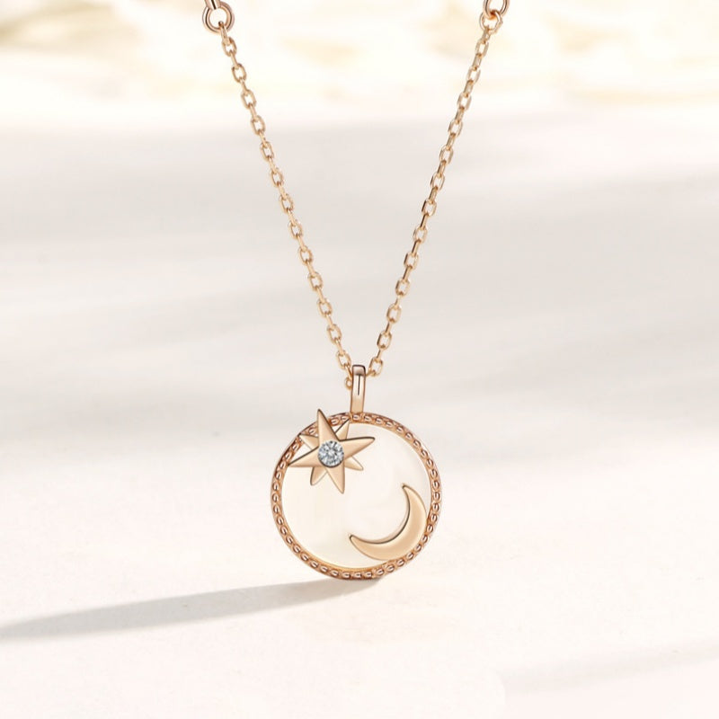 Star and Crescent Moon Pendant Necklace-Sweet Dreams