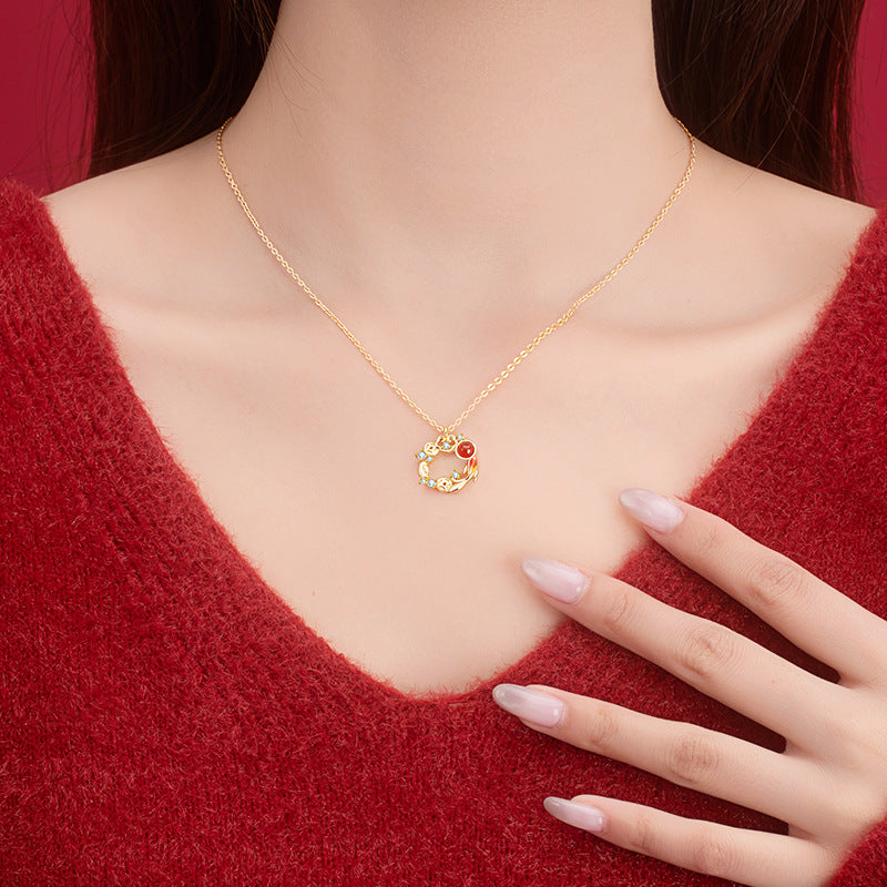 Koi Fish Red Agate Necklace-Good Fortune Ahead