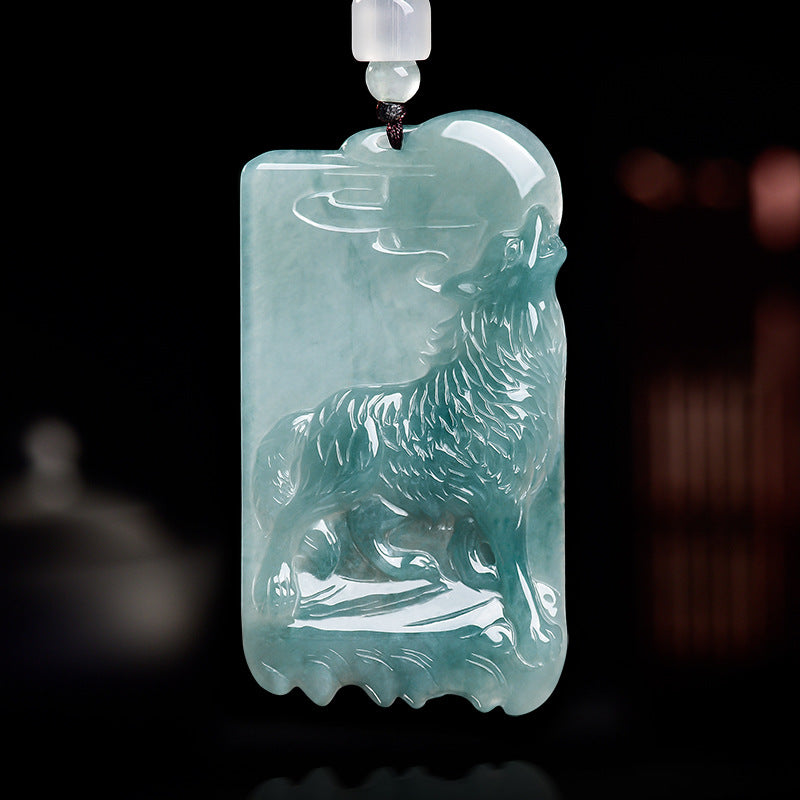 Howling Wolf Jade Pendant-Stay True and Stand Through Every Storm