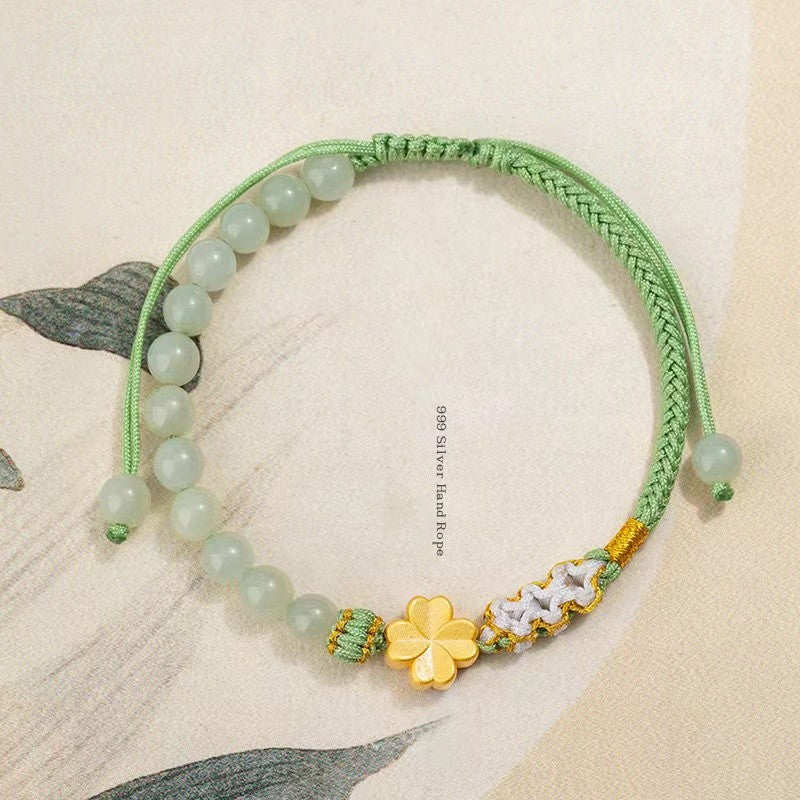 Four Leaf Clover Handmade Rope Bracelet-Faith & Hope