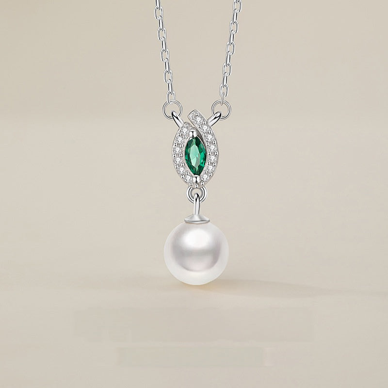 Leaf Freshwater Pearl Necklace-A Touch of Spring