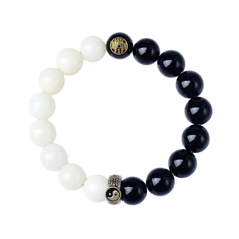 Yin Yang Balance Obsidian Ba Gua Bracelet-Protection & Harmony