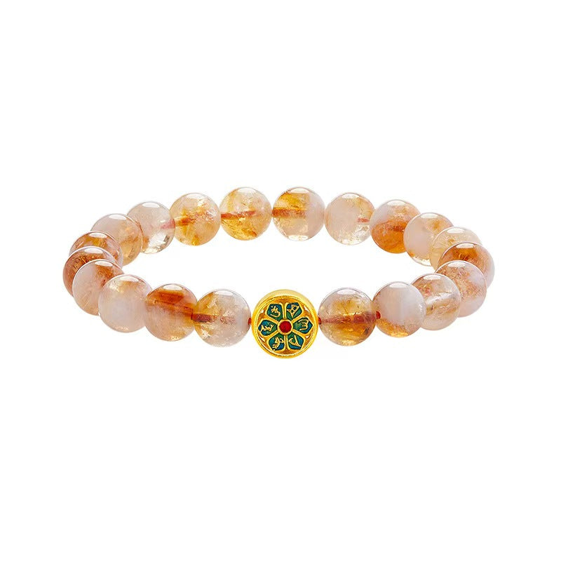 Tibetan Six True Words Citrine Bracelet-Attracts Wealth and Protection