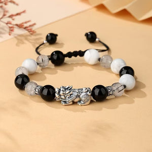 999 Silver Pixiu Classic Couple Bracelet-Protection and Wealth