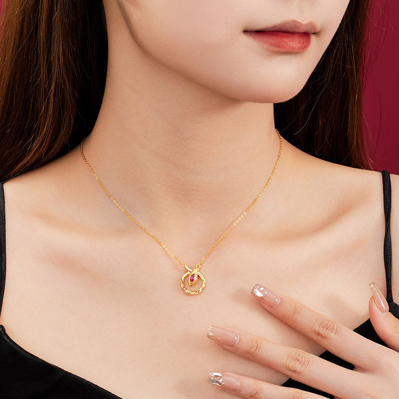 Endless Renewal-Zodiac Snake Pendant Necklace