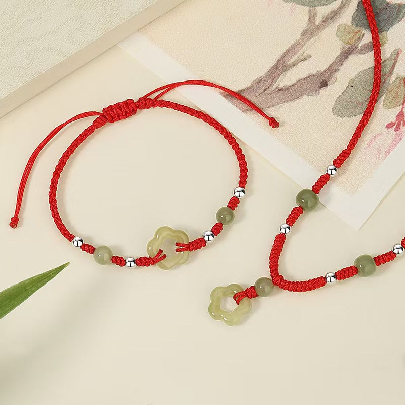 Four Leaf Clover Hetian Jade Necklace-Faith & Hope