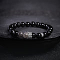 Ink Rhyme-Obsidian & Black Rutilated Quartz Beaded Bracelet