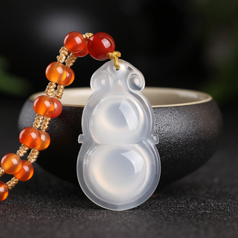 White Chalcedony Calabash Pendant