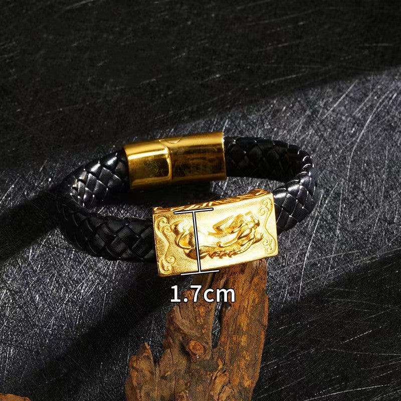 Fortune Beast Pixiu Leather Bracelet-Attract Wealth