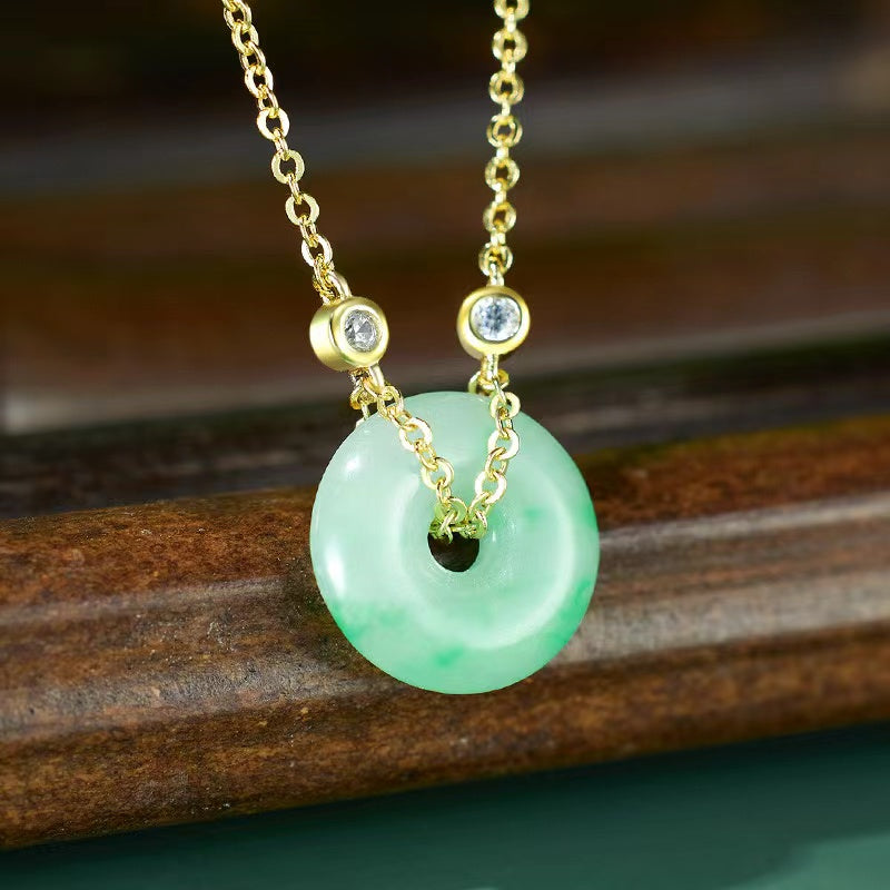 Burmese Jade Pingan Necklace-Protection and Safety