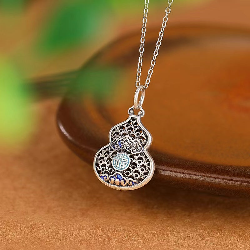 Wulu Ruyi Silver Necklace-Good Fortune and Prosperity