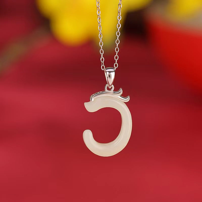 Zodiac Dragon Jade Necklace Pendant -Fortune Prosperity