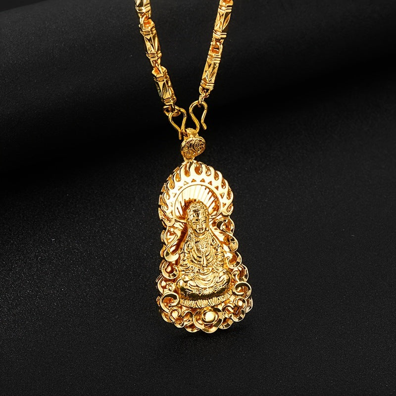 Guanyin 18K Gold Plated Pendant Necklace-Protection