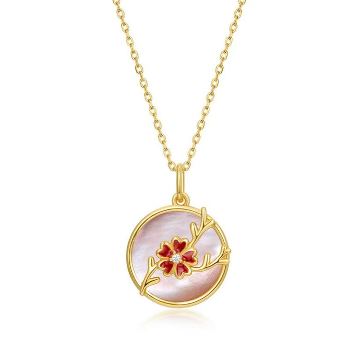 Plum Blossom Pink Fritillary Necklace-Hope and Renewal