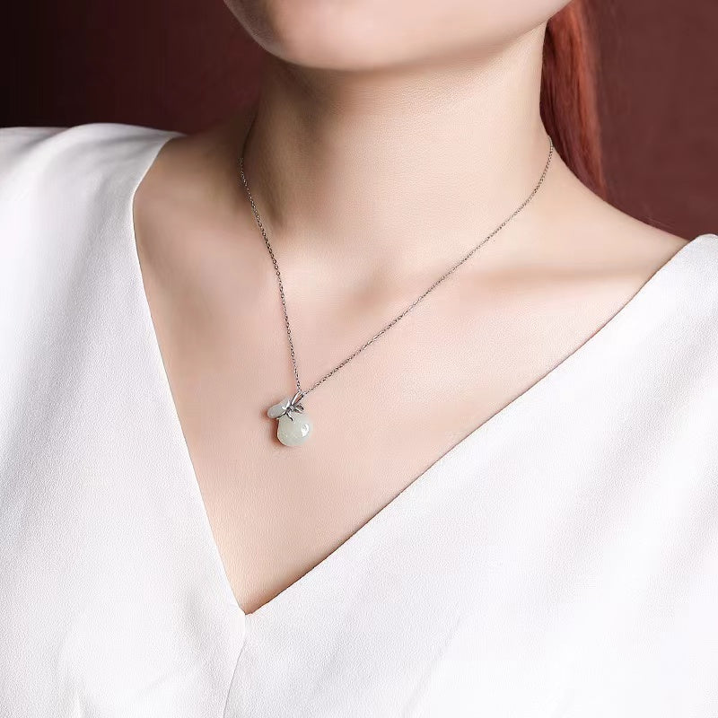 Money Bag Jade Necklace-Wealth and Prosperity