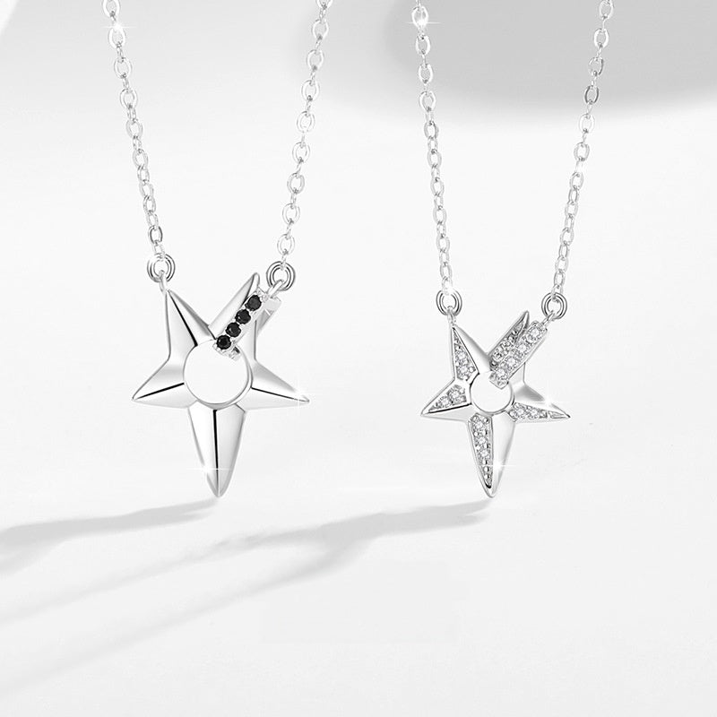 Star Sterling Silver Couple Necklaces-You Still Shine