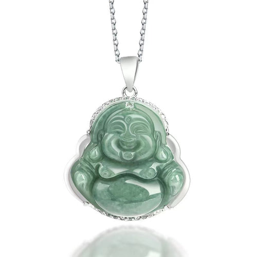 Laughing Buddha Jade Necklace-Wisdom and Enlightenment