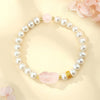 Rose Quartz Pixiu Bracelet with Pearls – 925 Silver Fortune & Peace Charm